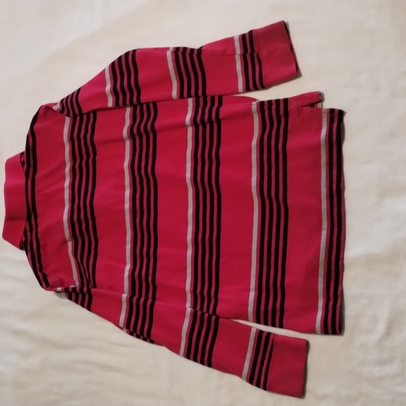Boys Long Sleeve Collar Shirt Size: XS/XCH (4-5) Red black & Gray striped - Picture 11 of 11
